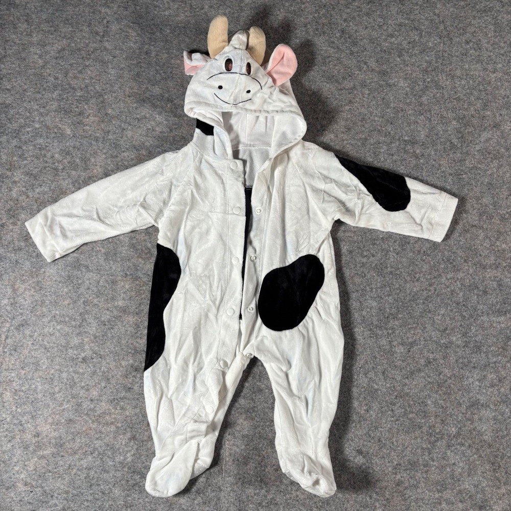 Baby Toddler Cow Costume Jumpsuit Hooded Footie Pajamas‎ Halloween Outfit